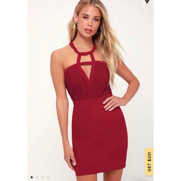 Lulus Dresses & Skirts - Chic Love Burgundy Lace Bodycon Dress
